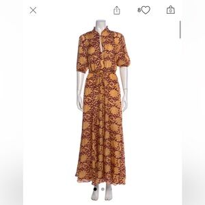 Hannah size 1 silk maxi dress with removable braided tie waist